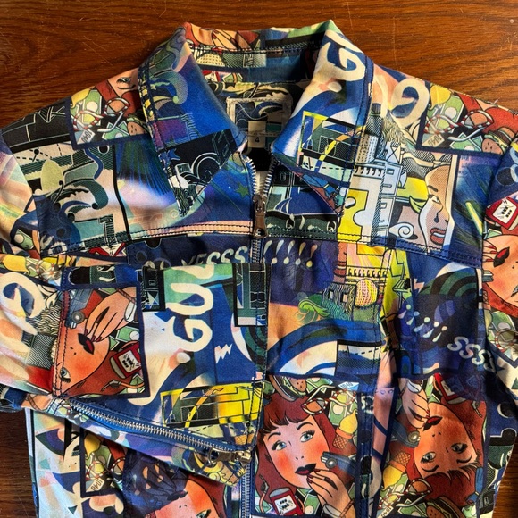 Alberto Makali size 4 bell sleeve comic‎ book cartoon crop jacket - Picture 3 of 10